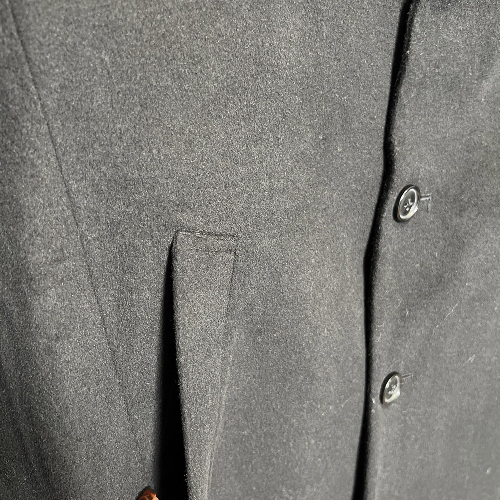 Kenneth Cole Reaction Men's Wool Overcoat Black R42 Peacoat Classic Timeless - Picture 3 of 10